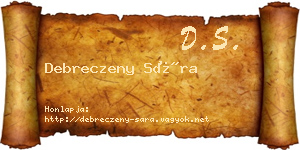 Debreczeny Sára névjegykártya