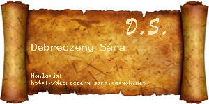 Debreczeny Sára névjegykártya
