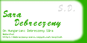 sara debreczeny business card